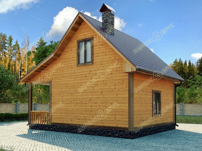 Проект дачного дома «Нарцисс» 6x8 с террасой в Туле и Тульской области